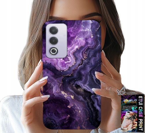 ETUI DO OPPO A80 5G - FIOLETOWY MARMUREK MODNE KOBIECE + FOLIA na Arena.pl