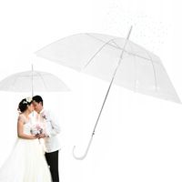 Parasol Parasolka Przeźroczysta Biała Ślub Ślubna Na KOMUNIE Bezbarwna XXL