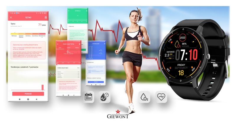 Smartwatch Giewont GW120-2 PRO Czarny zdjęcie 13
