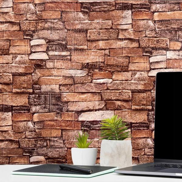 x10 PANEL PANELE ŚCIENNE 3D SAMOPRZYLEPNE TAPETA CEGŁA PŁYTA KASETON zdjęcie 10