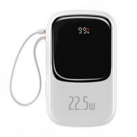 POWERBANK BASEUS QPOW 20000MAH 22,5W QC/PD BIAŁY Z KABLEM USB-C