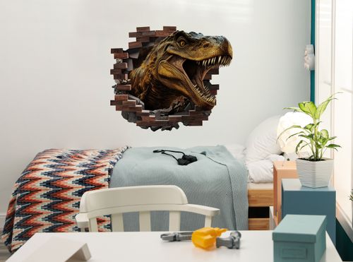 Naklejka SAMOPRZYLEPNA Groźny DINOZAUR Dżungla Efekt 3D 80cm x 60cm na Arena.pl