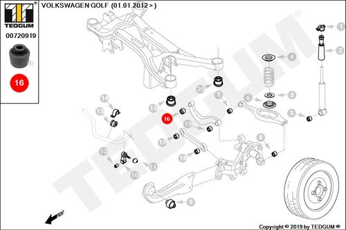 VW GOLF TULEJA DRĄŻKA TYLNEGO 03- na Arena.pl