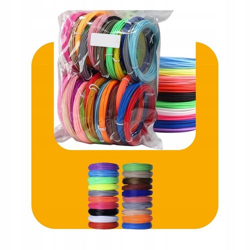 BEZPIECZNY FILAMENT PCL WKŁADY DO DŁUGOPISU 3D 100m 20x5m na Arena.pl