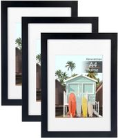 Ramki na Zdjęcia A4 Eleganckie i Uniwersalne Zestaw 3 sztuki Czarne