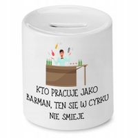 Skarbonka Dla Barmana Pracuje Jako Barman Prezent Z Nadrukiem Ze Zdjęciem