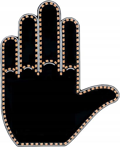 RĘKA LED NA TYLNĄ SZYBĘ SAMOCHODU SYGNALIZATOR GESTÓW ŚRODKOWY PALEC KCIUK na Arena.pl