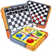 Zestaw Podróżne Gry 3w1 Szachy Warcaby Magnetyczne Chińczyk na Magnes