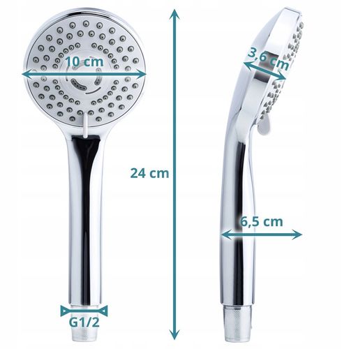 Prysznicowa słuchawka 3 funkcje Anti calc Wodooszczędna Wysokie ciśnienie na Arena.pl