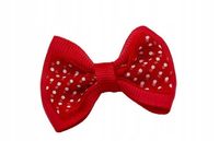 Dziewczęca spinka kokardka kropki wsuwka czerwony 4,5cm