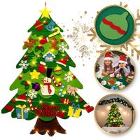 świąteczna mata edukacyjna z filcu choinka led dla dzieci 98 x 70 cm ts02