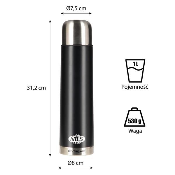 Ncc07 Czarny Termos Termiczny Nils Camp zdjęcie 4