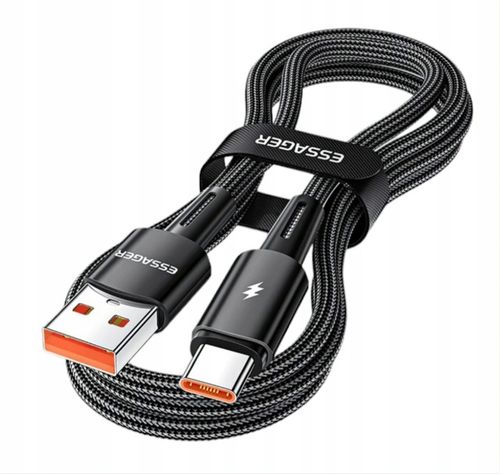 Kabel 2 metry czarny Essager USB A do USB-C 6A SZYBKIE ŁADOWANIE 120W 6A 2M na Arena.pl