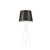 Lampka BERGEN abażur brązowy stelaż biały
