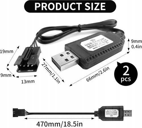 2 szt. Uniwersalna ładowarka akumulatorów USB do akumulatorów LiPo 7.4 V 2 na Arena.pl