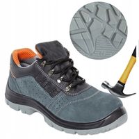 Buty robocze męskie Półbuty Skórzane ochronne Lekkie z PODNOSKIEM BHP S1