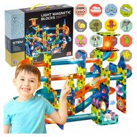 DUŻY TOR KULKOWY 110 EL KULODROM ZESTAW MAGNETYCZNY KLOCKI KONSTRUKCYJNE