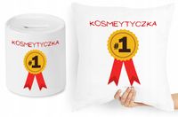 Dla Kosmetyczki Zestaw Poduszka + Skarbonka Z Nadrukiem Ze Zdjęciem