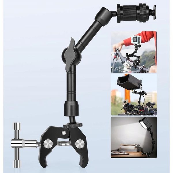 Crab Clamp Magic Arm Zacisk Studyjny Uniwersalny 1/4 3/8 + Ramię Przegubowe zdjęcie 3