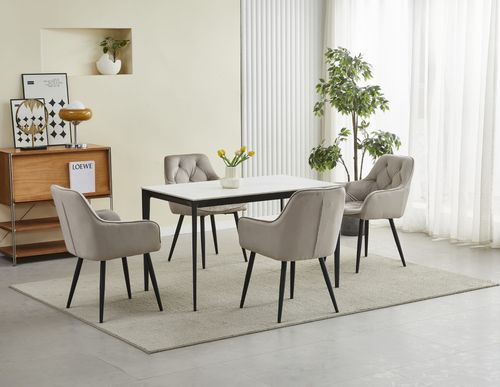 Krzesło JORK - ciemny beż aksamit / nogi czarne x 1 na Arena.pl