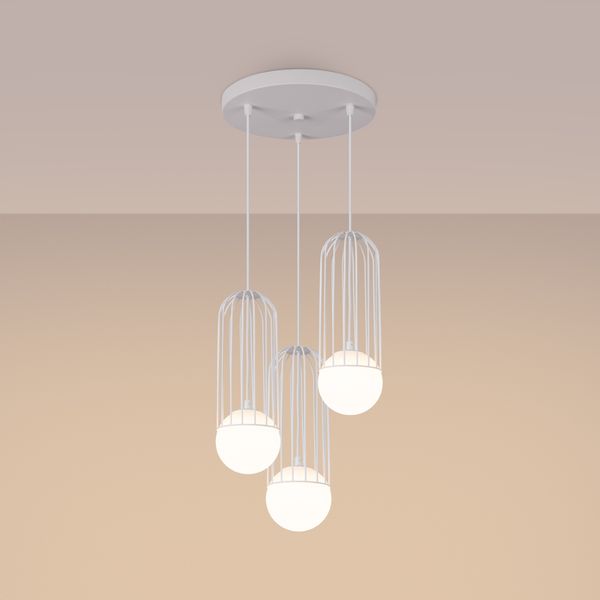 Lampa wisząca BRINA 3P biała zdjęcie 3