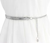 Pasek Srebrny Na Talię Damski Metalowy Łańcuch