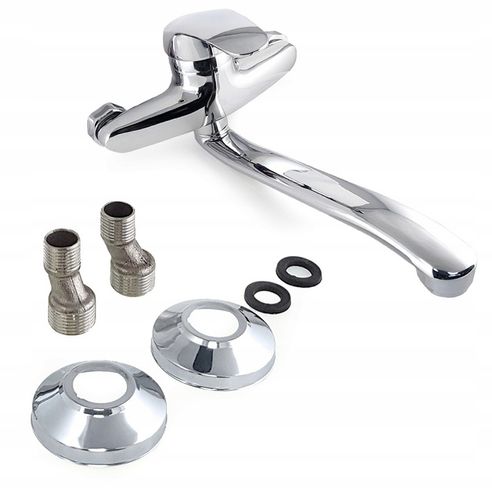 BATERIA ŁAZIENKOWA UMYWALKOWA KUCHENNA KRAN CHROM DŁUGA RUCHOMA WYLEWKA na Arena.pl