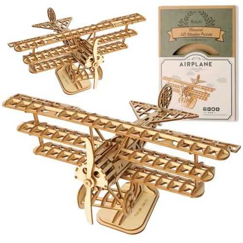 ROBOTIME Drewniany Model Puzzle 3D Samolot DIY na Arena.pl