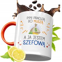 Kubek Pomarańczowy Dla Szefa Prezent Z Nadrukiem Ze Zdjęciem
