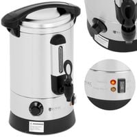 warnik podgrzewacz do wody grzańca podwójne ścianki stalowy 6.5l 1500 w
