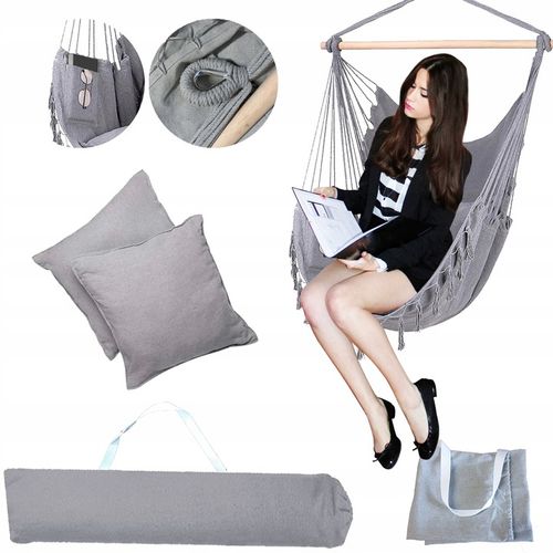 FOTEL WISZĄCY OGRODOWY BRAZYLIJSKI BUJANY HUŚTAWKA HAMAK KOKON + 2 na Arena.pl