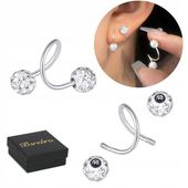 KOLCZYKI Srebrne PRÓBA 925 z Cyrkoniami SREBRO Sztyfty WKRĘTKI Damskie