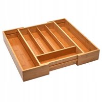 Regulowany bambusowy organizer do szuflady elegancja w kuchni 45x26.5cm