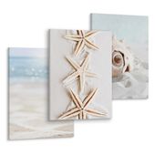 Obrazy Do Sypialni Salonu PLAŻA Morze Muszle Pejzaż 90cm x 40cm