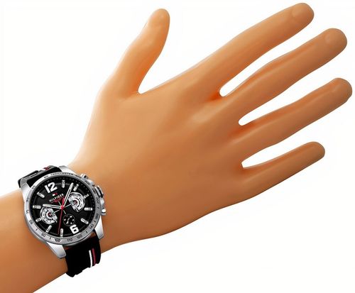 ZEGAREK MĘSKI TOMMY HILFIGER 1791473 DECKER +BOX +GRAWER datownik czarny na Arena.pl
