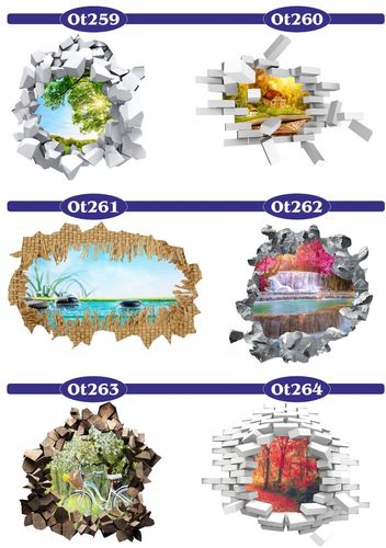 Naklejka samoprzylepna dziura 3D jesienny krajobra na Arena.pl