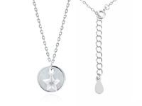 RODOWANY SREBRNY NASZYJNIK ROZGWIAZDA MASA PERŁOWA