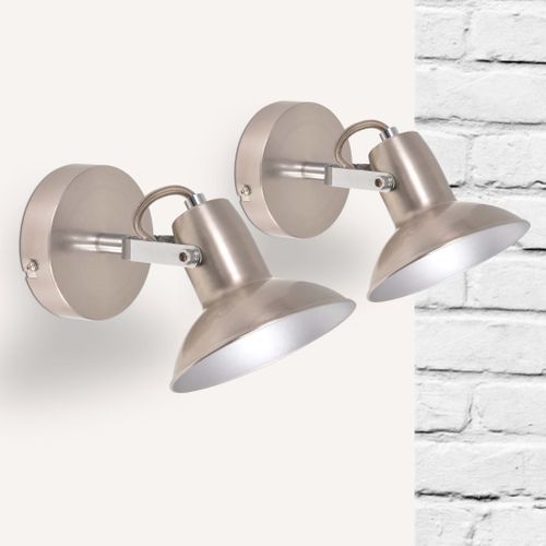 Lampy Ścienne Na 2 Żarówki E14, 2 Szt., Srebrne na Arena.pl