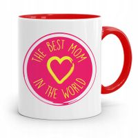 Kubek Czerwony Prezent Dla Mamy Matki Best Mom Z Nadrukiem Ze Zdjęciem