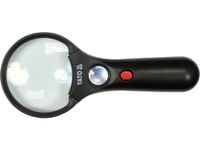 YATO LUPA DWIE SOCZEWKI 3x/45x PODŚWIETLENIE LED UV LED NA BATERIE YT-73845