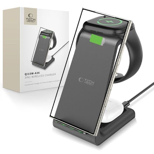 Ładowarka Bezprzewodowa 3w1 TECH-PROTECT QI15W DO Android, Galaxy Watch i B na Arena.pl