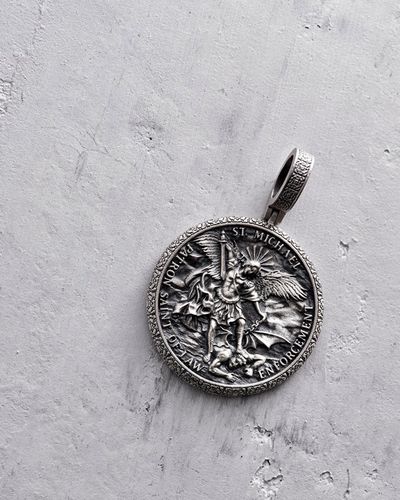 Srebrny wisiorek ST. ARCHANGEL MICHAEL. PRAYER na Arena.pl