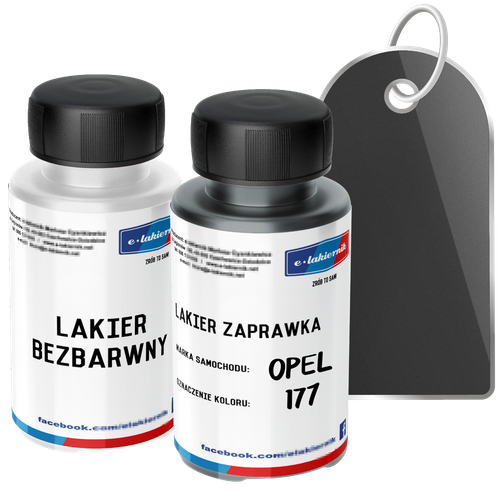 lakier zaprawka + bezbarwny + patyczki zaprawkowe opel 177 gris tech na Arena.pl