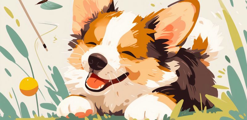 Plakat 91,3x44,5cm Beztroski Corgi zdjęcie 1