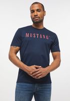 MUSTANG Style Alex C LOGO Tee MĘSKI T-SHIRT KOSZULKA NADRUK LOGO BLUE NIGHTS 1013221 4085 3XL