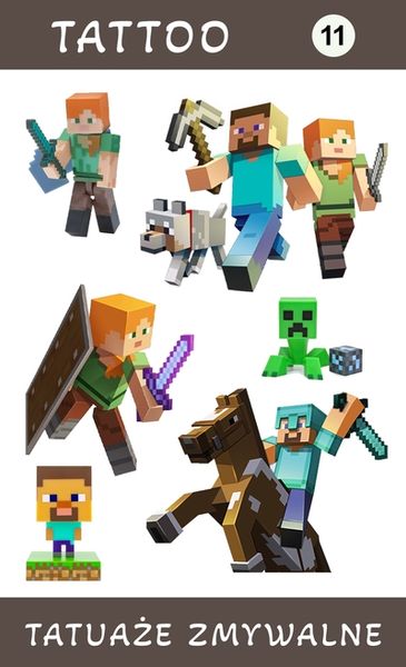 Tatuaże zmywalne Minecraft zdjęcie 1
