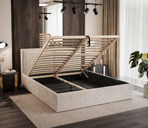 ŁOŻKO SOAVE II Z PODNOSZONYM STELAŻEM I POJEMNIKIEM NA POŚCIEL 180x200 na Arena.pl