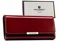 Portfel damski duży RFID na zatrzask pojemny na karty dokumenty PETERSON