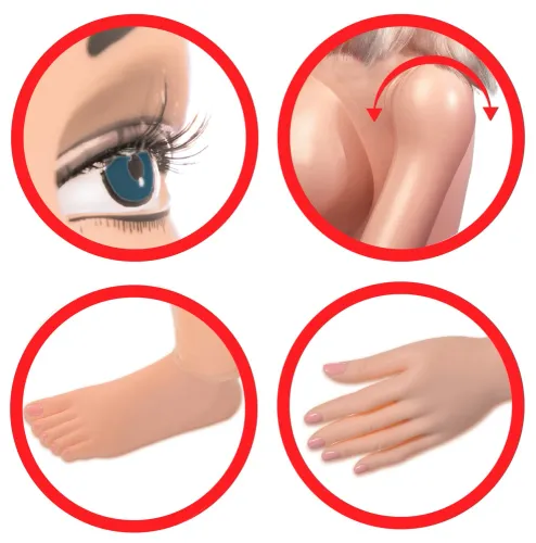 pipedream lifelike air doll 3d face model, 2 strefy, brązowe włosy na Arena.pl