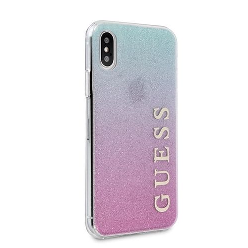 Guess Glitter Gradient - Etui iPhone Xs / X  (Pink/Blue) na Arena.pl